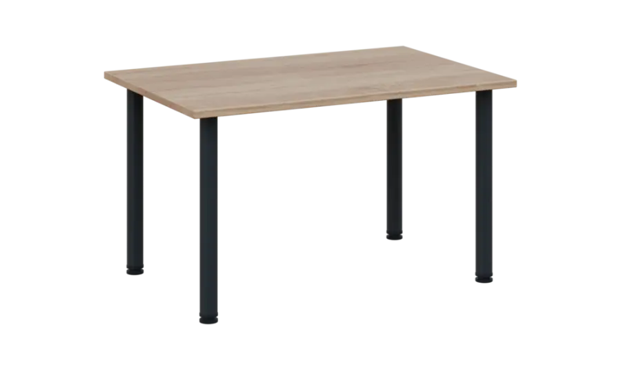 CRTR 120 jídelní stůl, kovová podnož černá, deska 25 mm, 1194x800 mm, dub bardolino